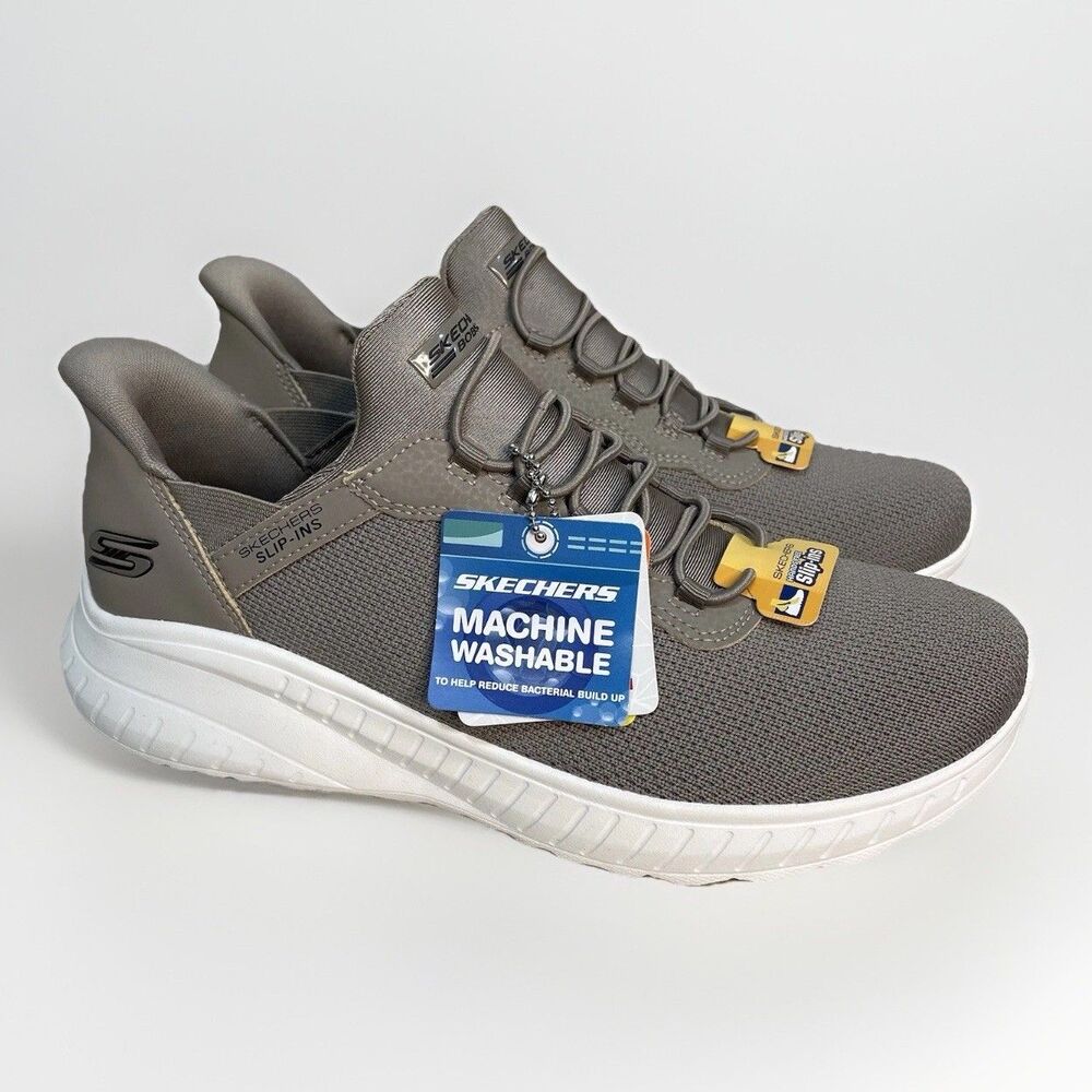 SKECHERS Bobs Sport Womens Size 9 Slip Ins Sneakers Taupe Hands Free Gray New - Picture 2 of 11